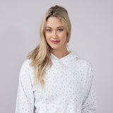 1897 Active All Over Floral & Bows Print Hoodie for Women in Ivory