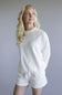 1897 Active Embroidered Bow Fleece Sweatshirt for Women in Ivory