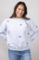 1897 Active Embroidered Bows Fleece Crewneck for Women in Ice Grey