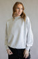 1897 Active Oversized Mock Neck Fleece Sweatshirt for Women in Ice Grey