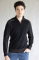 1897 Original 1/4 Zip Mock Neck Sweater for Men in Black/Latte