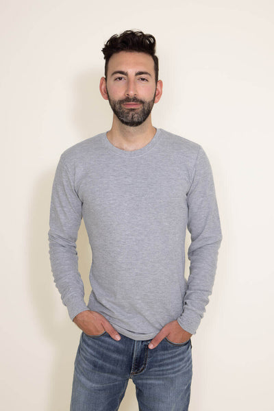 1897 Original Solid Crew Thermal Long Sleeve Shirt for Men in Grey