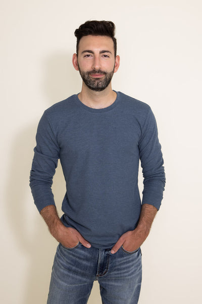 1897 Original Solid Crew Thermal Long Sleeve Shirt for Men in Navy