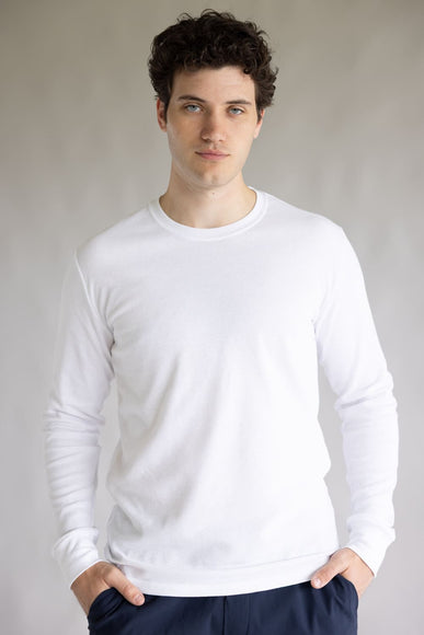 1897 Original Solid Crew Thermal Long Sleeve Shirt for Men in White
