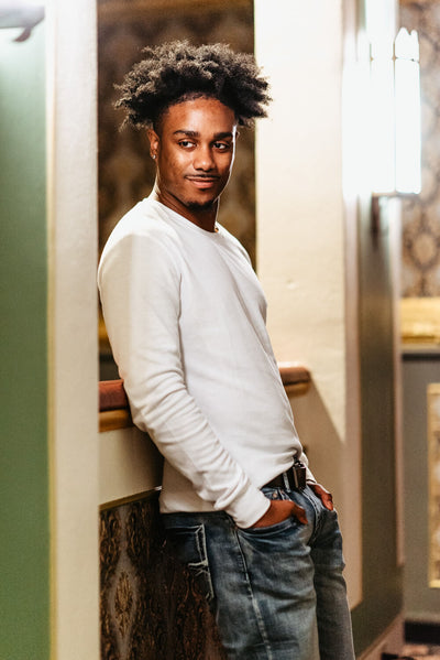 1897 Original Solid Crew Thermal Long Sleeve Shirt for Men in White