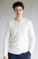 1897 Original Solid Henley Thermal Long Sleeve Shirt for Men in Oatmeal
