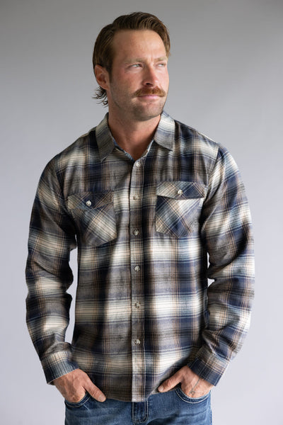 1897 Original Plaid Flannel Shirt for Men in Navy Green