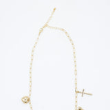 7 Charm Necklace in Gold