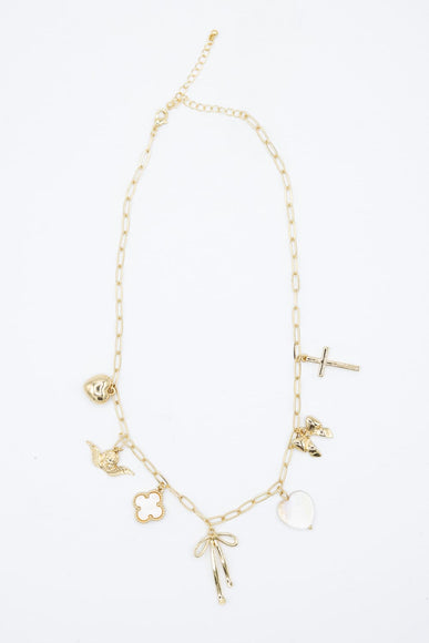 7 Charm Necklace in Gold