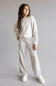 Youth Pullover & Wide Leg Pant Set for Girls in Grey/Beige