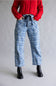 Aaron & Amber Drawstring Plaid Barrel Jeans for Women in Denim