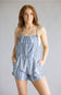 Adjustable Striped Romper for Women in Blue