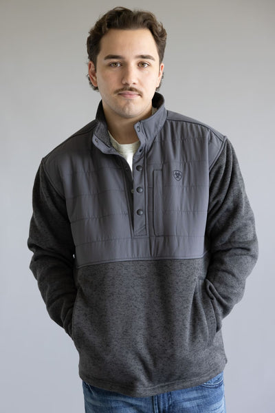 Ariat Caldwell Quarter Snap Pullover for Men in Grey