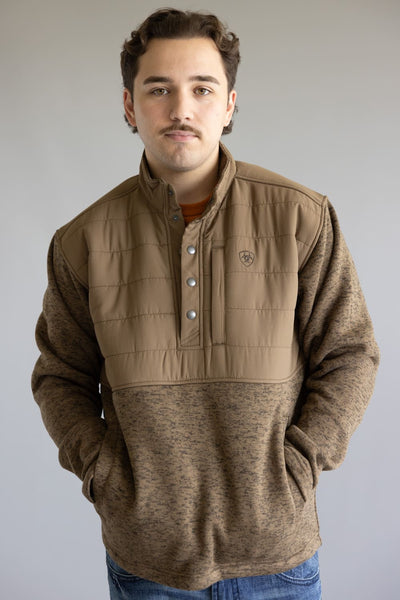 Ariat Caldwell Quarter Snap Pullover for Men in Khaki