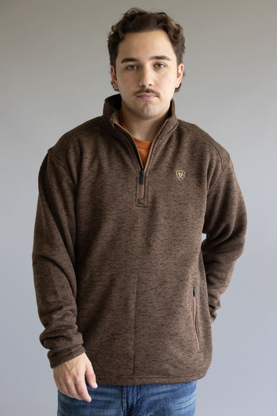 Ariat Caldwell Quarter Zip for Men in Carafe Brown