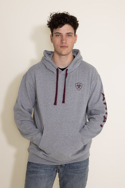 Ariat Logo Hoodie for Men in Light Grey