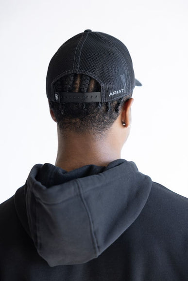 Ariat Offset Trucker Hat in Black