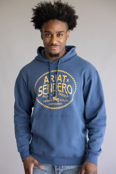 Ariat x Sendero Back In The Saddle Hoodie for Men in Dark Denim | 10062505-DKDENIM