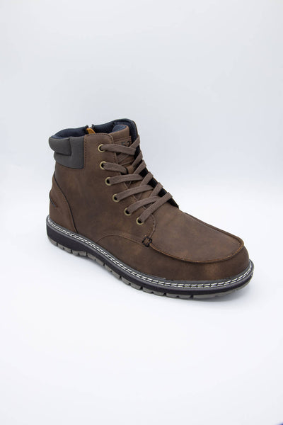 B52 by Bullboxer Pad Collar Logger Boots for Men in Dark Brown