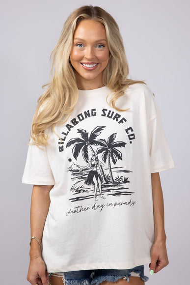 Billabong This Is Tropical Oversized Graphic T-Shirt for Women in White Cap