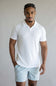 Vintage Summer Boucle Jersey Polo for Men in White