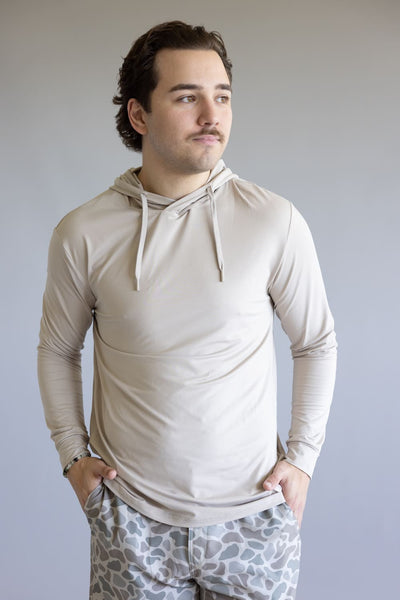 Burlebo Performance Hoodie for Men in Sandstone
