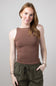 Seamless Double Layer Knit Tank Top for Women in Milk Chocolate