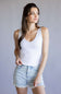 Be Cool Seamless Double Layer Knit Basic Tank Top for Women in Off White