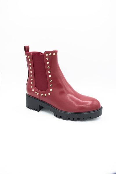 Berness Kira Booties for Women in Burgandy Red
