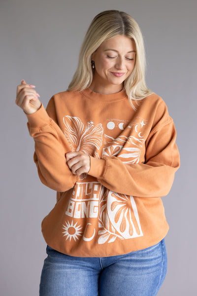 Billabong Ride In Crew Sweatshirt for Women in Orange