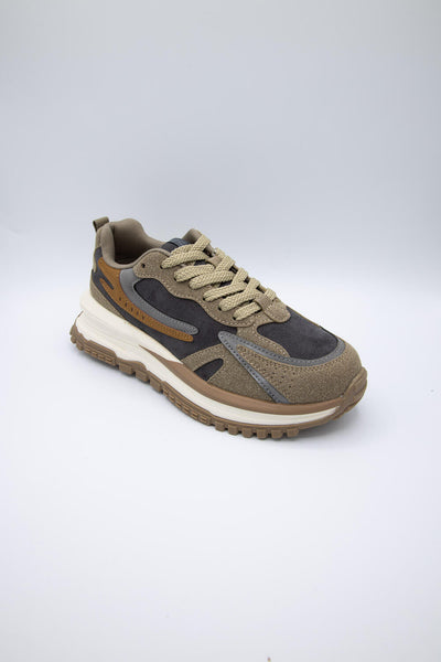 Blowfish Malibu Shoes Leo Chunky Sneakers for Women in Green/Brown