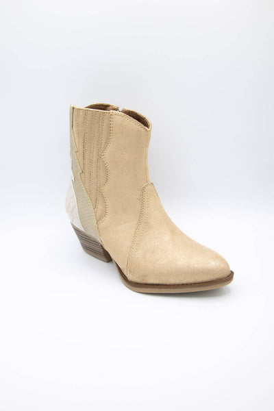 Blowfish Malibu Shoes Spangle Cowboy Booties for Women in Gold