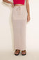 Knit Drawstring Maxi Skirt for Women in Taupe