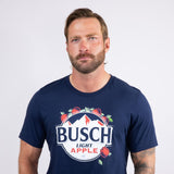 Busch Light Apple Logo T-Shirt for Men in Navy