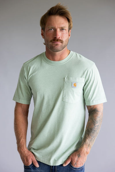 Carhartt Garment Dye Pocket T-Shirt for Men in Light Green