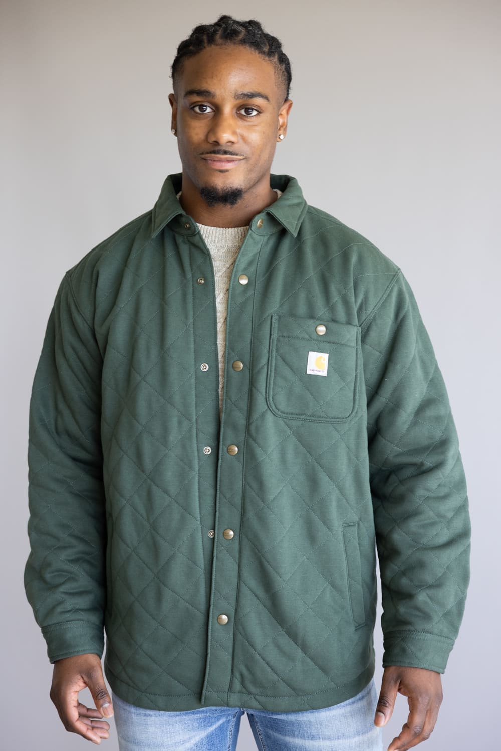 Carhartt Rain Defender Heavyweight Shirt Jacket in Forestry Green