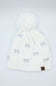C.C. Bow Rhinestone Pom Beanie for Women in White