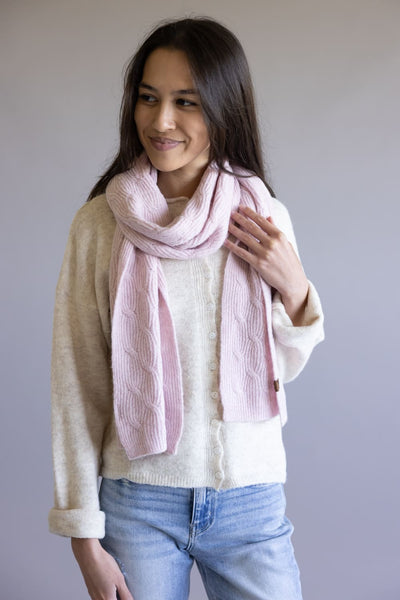C.C. Chain Link Knitted Scarf for Women in Rose