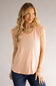 C&C California Coco Crotchet Sleeve Tee for Women in Coral