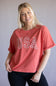 C&C California Melissa Embroidered USA T-Shirt for Women in Cranberry