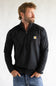 Carhartt Force Relaxed Fit Midweight Long Sleeve Quarter Zip Mock Neck T-Shirt for Men in Black