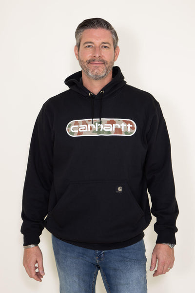 Carhartt Graphic Camo Logo Hoodie for Men in Black