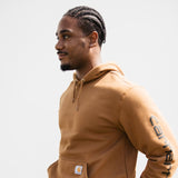 Carhartt Logo Sleeve Hoodie for Men in Brown