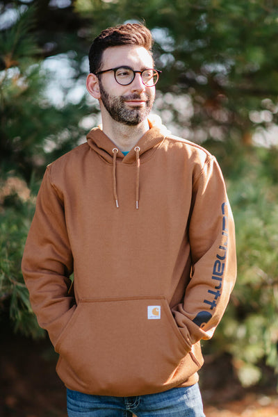 Carhartt Logo Sleeve Hoodie for Men in Brown | K288-BRN BROWN – Glik's