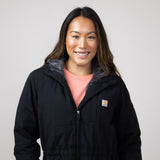 Carhartt Rain Defender Loose-Fit Lightweight Insulated Hooded Coat for Women in Black