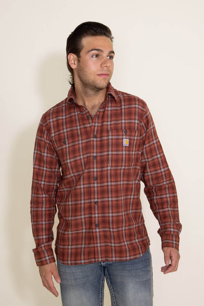Carhartt Lightweight Flannel for Men in Red/Grey