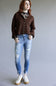 Cello Distressed Fray Ankle Cropped Skinny Jeans for Women