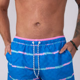 Chubbies Embossed Classic Swim Trunks 5.5” Shorts for Men in Blue Stripe