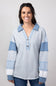 Color Block Oversized Knit Top for Women in Heather Grey