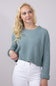 Cropped Ribbed Sweater for Women in Artic Blue